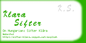 klara sifter business card